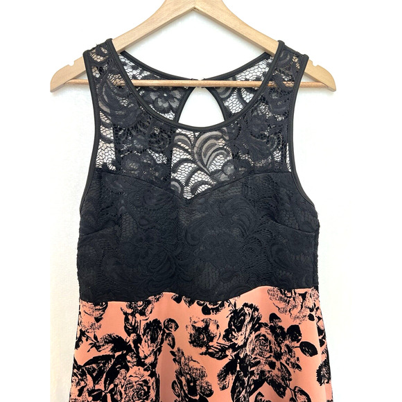 Y2K Vibe Lace Burnout Velvet Floral Mini Dress Size 1X Whimsygoth Feminine HOCO - Picture 3 of 12